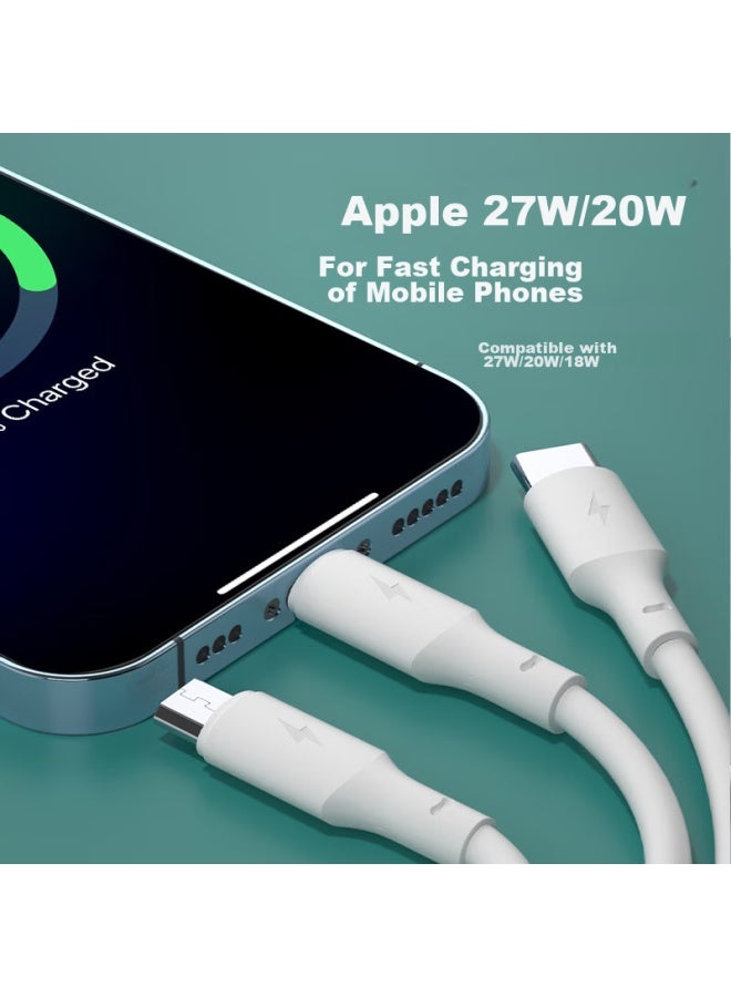 Newmine In 100w Super Fast Charging Cable, Compatible With Apple, Huawei, Xiaomi, Car Use, White - Image 3