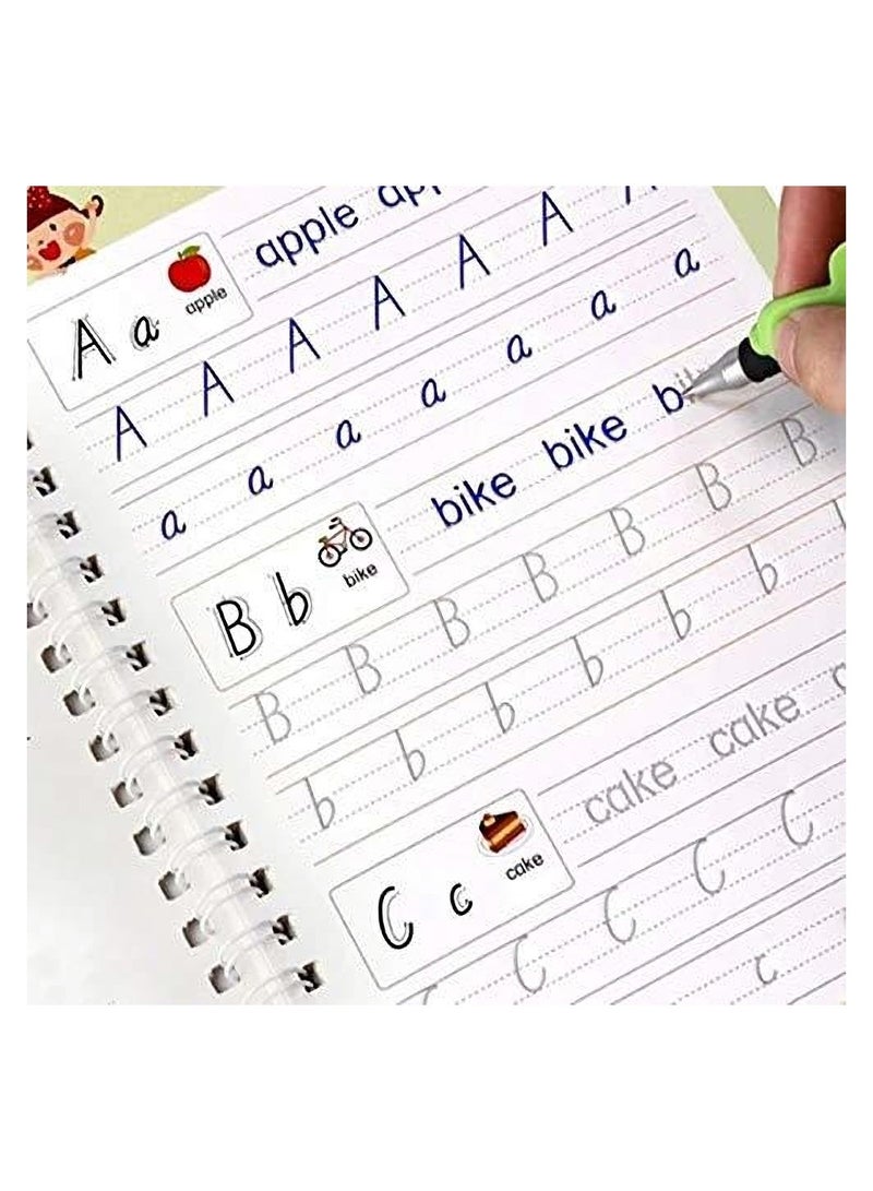 Reusable Magical Handwriting Practice Workbooks for Kids, Calligraphy Tracing Books, Early Education Magic Writing Set, 4 Copybooks for Letter Writing - Image 3