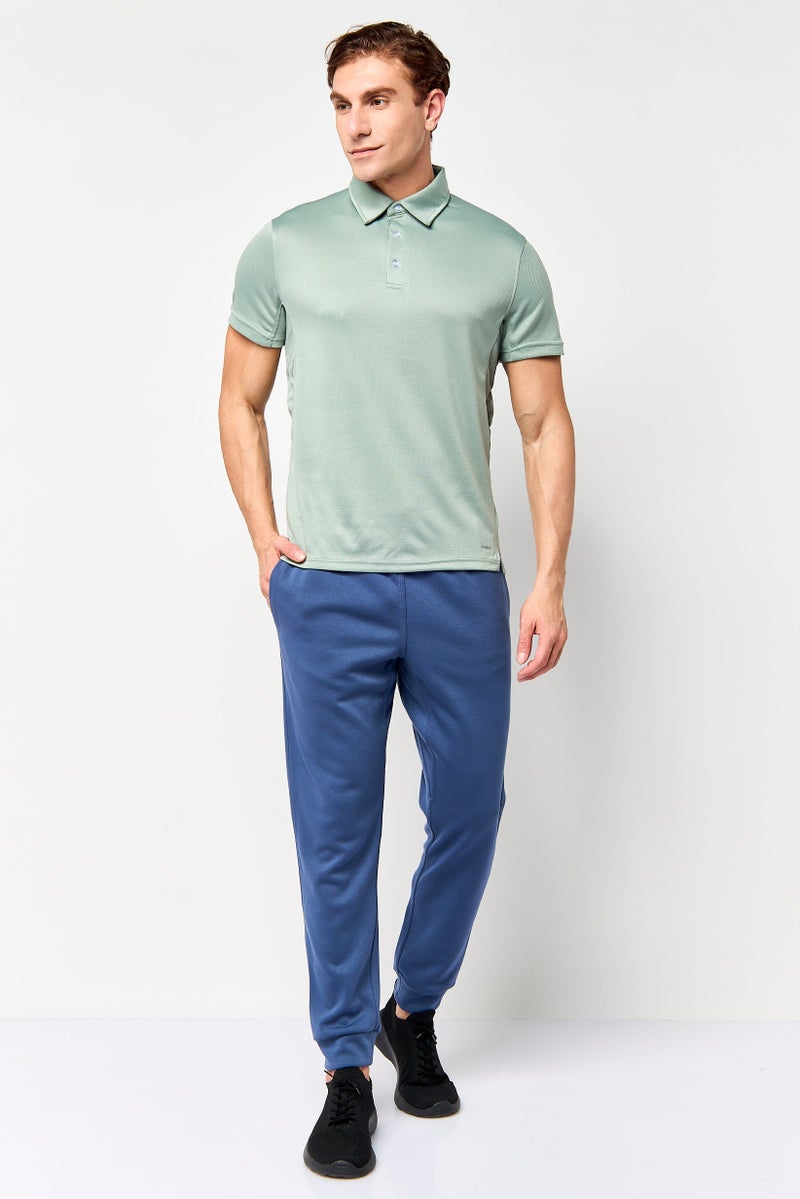 MOTION Men Sportswear Fit Short Sleeve Training Polo Shirt, Sage - Image 2