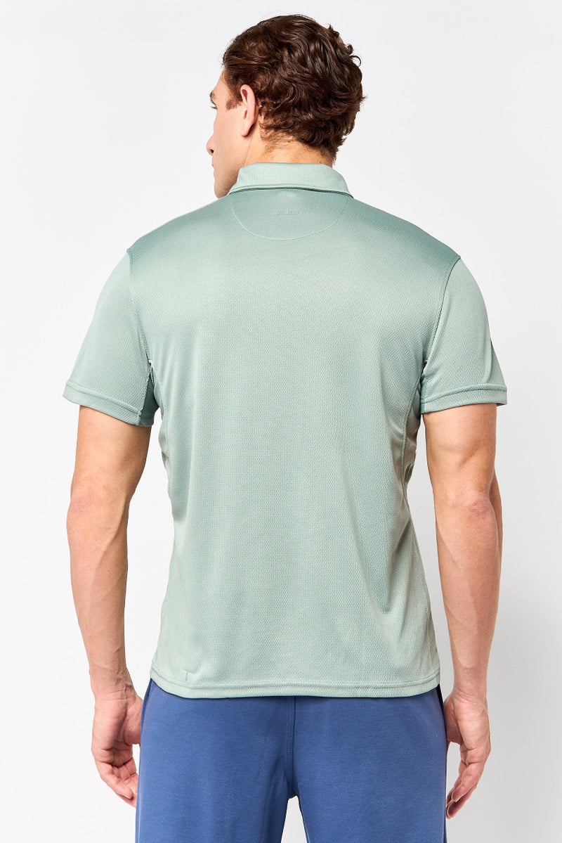 MOTION Men Sportswear Fit Short Sleeve Training Polo Shirt, Sage - Image 4