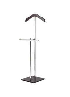 MyGift MyGift Brown Wood and Metal Valet and Suit Stand Executive Mens Garment Organizer Rack Coat and Pants Hanger  - Image 4