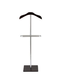 MyGift MyGift Brown Wood and Metal Valet and Suit Stand Executive Mens Garment Organizer Rack Coat and Pants Hanger  - Image 5