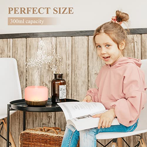 Homeweeks Aromatherapy Essential Oil Diffuser for Room: Air Humidifier Aroma Scent Cool Mist Diffuser Colorful Lights Wood Cute Small Large Waterless Auto Off Ultrasonic Diffusers for Home Bedroom (300ml) - Image 4