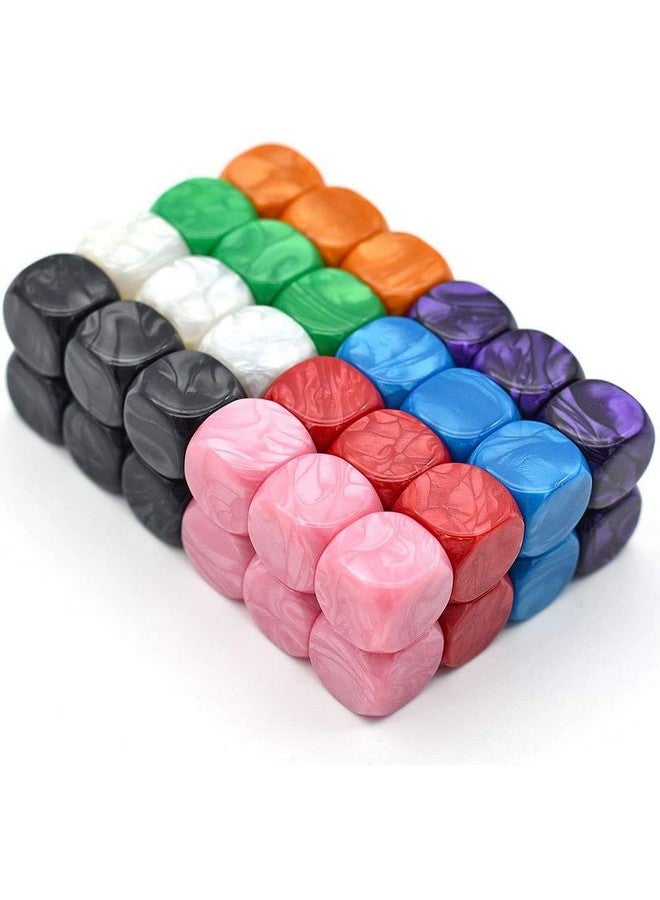 HD DICE 48 Pcs Blank DIY Dice Cubes, 16mm, 8 Colors, Acrylic, Hexahedron, Multicolor, Games - Image 1
