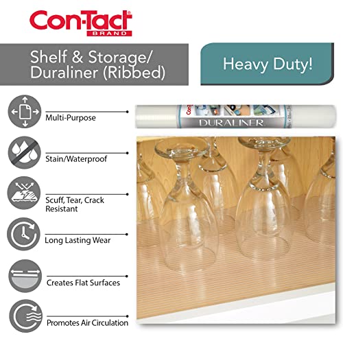 Con-Tact Brand Premium Non-Adhesive Shelf Liner, Heavy Duty and Multi-functional Drawer Liner, 18" x 4', Woven Clear, Pack of 1 Roll - Image 5