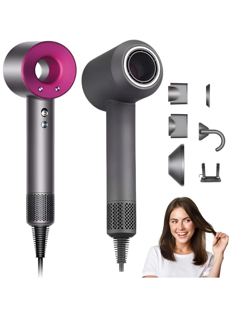 راكسوم مجفف شعر أيوني احترافي، قوي وسريع الجفاف، فوهة مجفف شعر منخفضة الضوضاء، 1 مرفقات ناشرة للسفر في صالون المنزل - Image 1