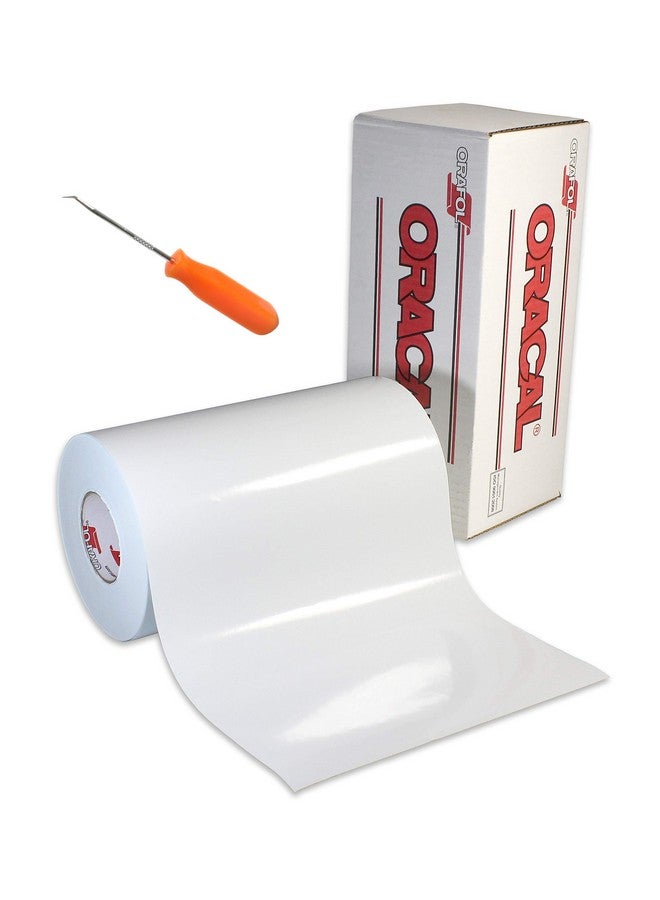 ORACAL Roll Of Glossy White Oracal 651 Permanent Adhesivebacked Vinyl For Craft Cutters Punches And Vinyl Sign Cutters (12" X 20Ft W/Weeder)