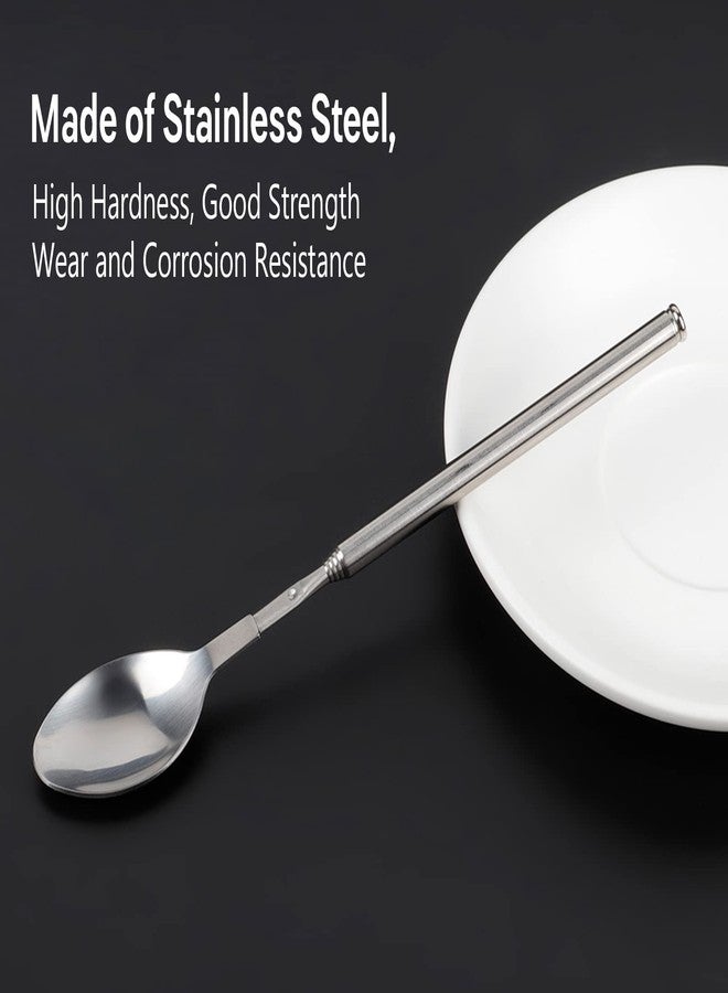 plplaaoo Stainless Steel Telescopic Spoon - Extendable Long Handle Spoon for BBQ - Retractable Stirring Spoons for Outdoor Cooking - 24.4" Silver Serving Spoons for Kitchen & Catering - Image 3