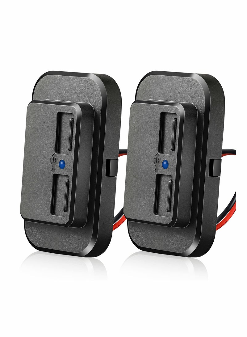12V USB Automotive Outlet, Dual-Port Panel Mount USB Charger, Multi-Function Switch Panel, 2-Pack for Convenient Power Access in Vehicles - Image 1