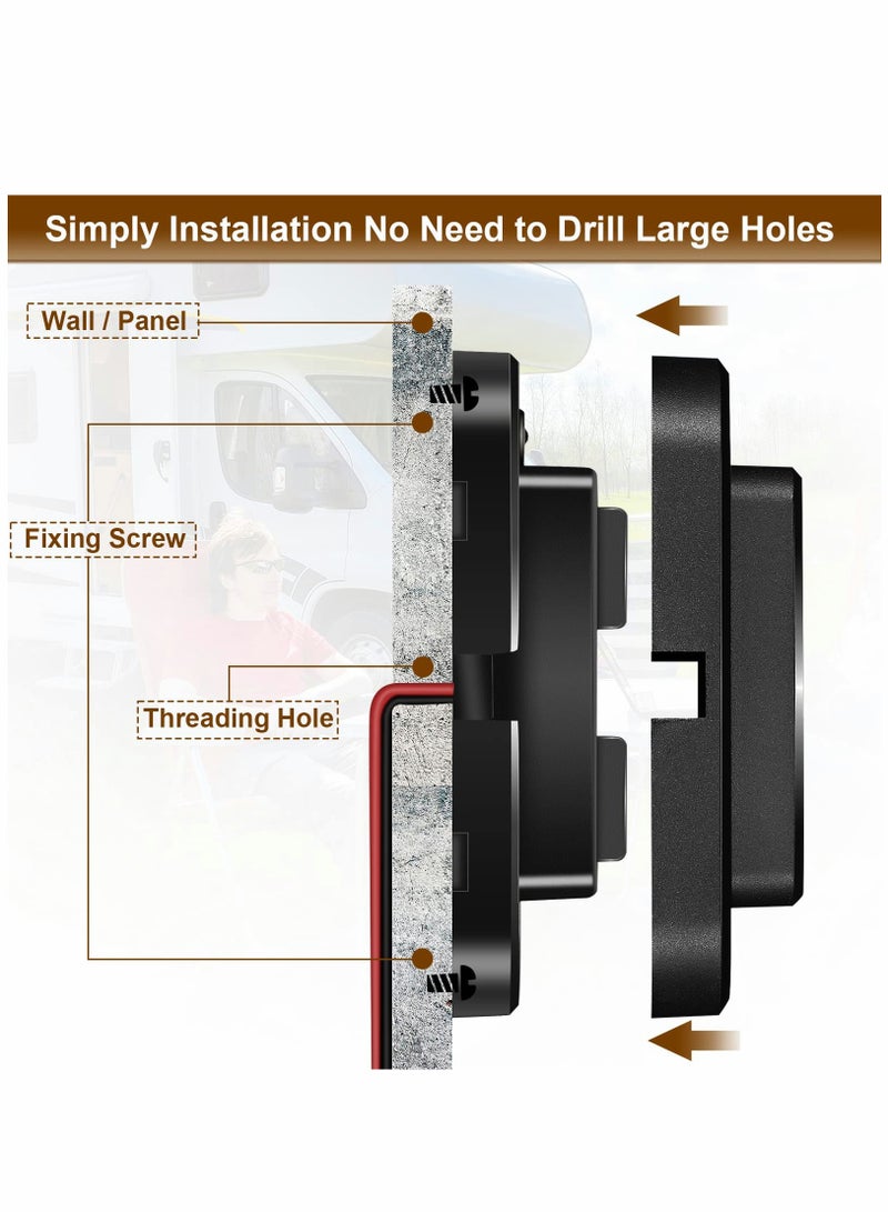 12V USB Automotive Outlet, Dual-Port Panel Mount USB Charger, Multi-Function Switch Panel, 2-Pack for Convenient Power Access in Vehicles - Image 2