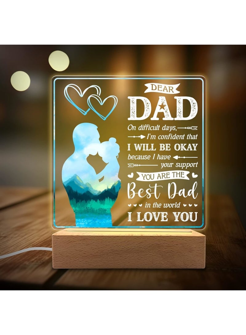 Zikra Engraved Night Light Gifts for Dad, Dad Gifts from Daughter Son, to My Dad Birthday Gifts from Son Daughter, Unique Dad Gift Idea for Birthday Christmas - Image 4