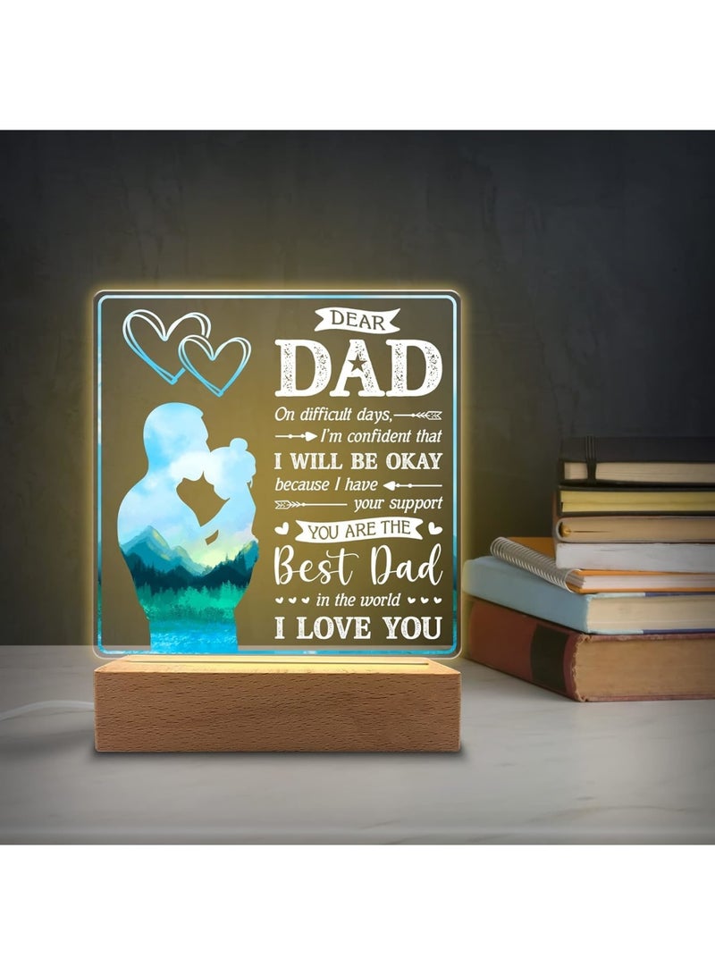 Zikra Engraved Night Light Gifts for Dad, Dad Gifts from Daughter Son, to My Dad Birthday Gifts from Son Daughter, Unique Dad Gift Idea for Birthday Christmas - Image 5