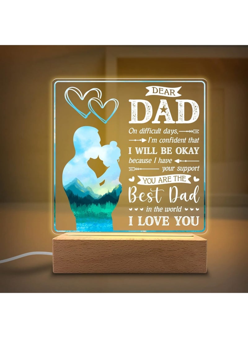Zikra Engraved Night Light Gifts for Dad, Dad Gifts from Daughter Son, to My Dad Birthday Gifts from Son Daughter, Unique Dad Gift Idea for Birthday Christmas - Image 1