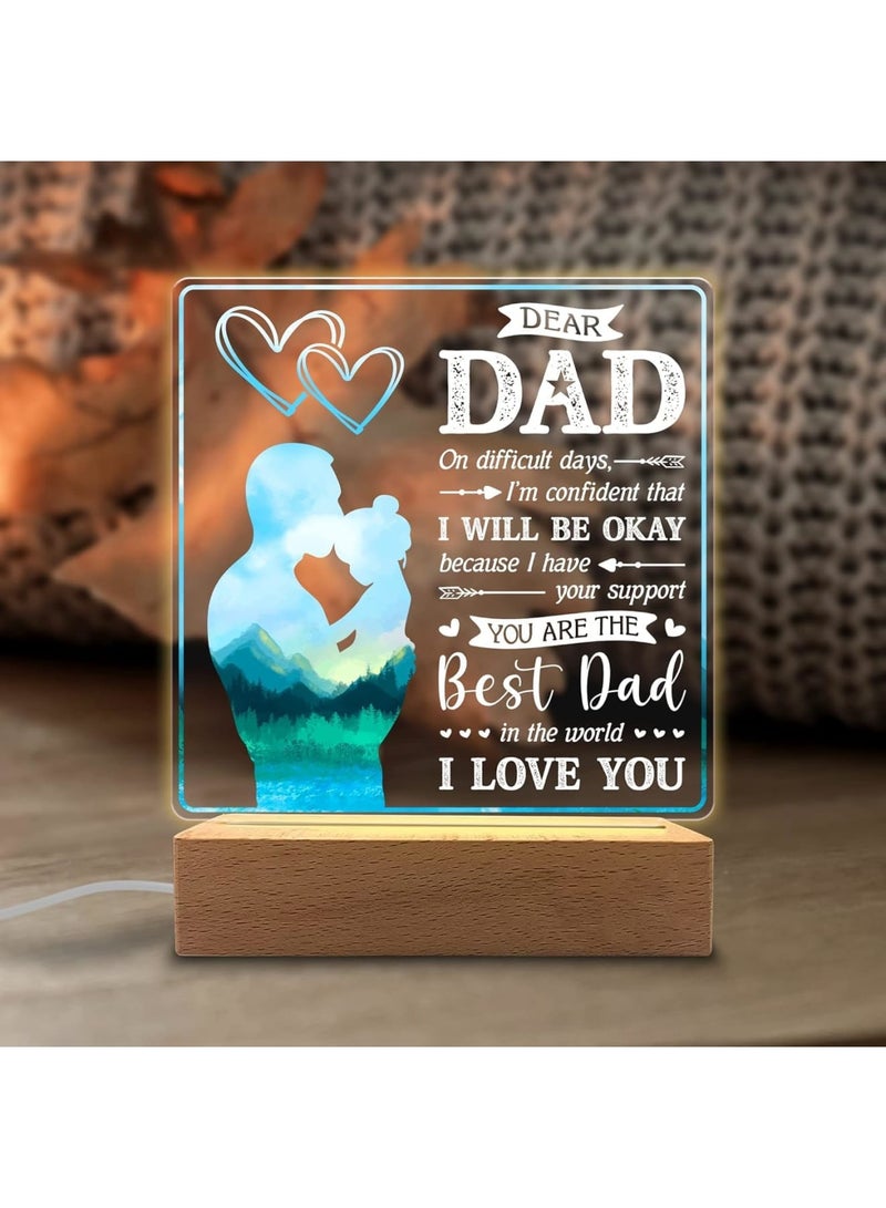 Zikra Engraved Night Light Gifts for Dad, Dad Gifts from Daughter Son, to My Dad Birthday Gifts from Son Daughter, Unique Dad Gift Idea for Birthday Christmas - Image 2
