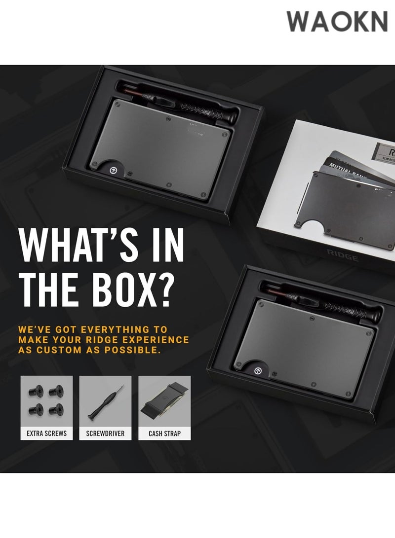 WAOKN Wallet is the ultimate fusion of style, functionality, and durability, designed for the modern man who values both form and function. Crafted from high-quality Carbon Fiber 3K, this wallet is not only sleek and lightweight but also incredibly strong, ensuring long-lasting performance., RFID Protected Front Pocket Wallets with Integrated Cash Strap(Gunmetal) - Image 4