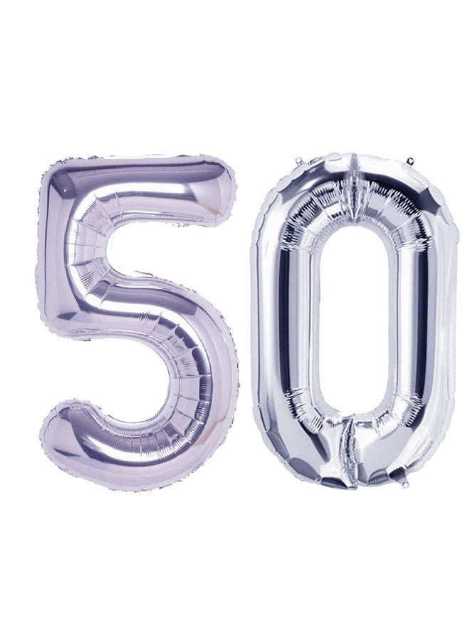 بروبسيكل بالونات هيليوم من بروسسيكل، مقاس 16 بوصة، مصنوعة من رقائق معدنية، عدد 50، لتزيين الحفلات، باللون الفضي، عبوة من قطعتين | عدد 50 بالونة، لأعياد الميلاد/الذكرى السنوية | عدد 50 - Image 1