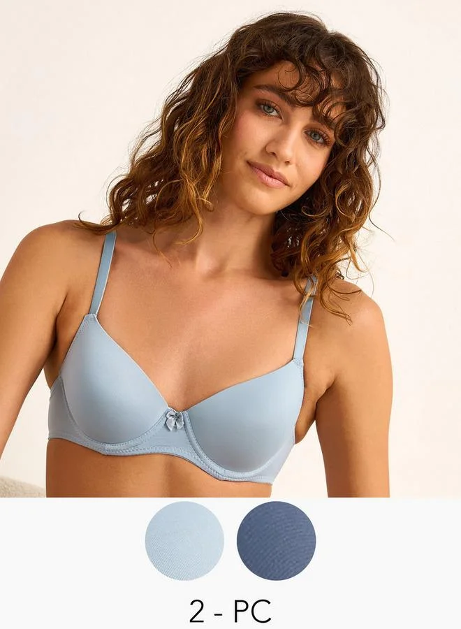 Splash FAV Set of 2 - Wired Demi Bra with Hook and Eye Closure