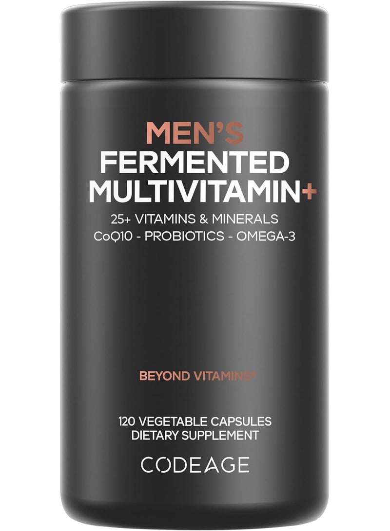 Codeage Men's Daily Multivitamin – 25+ Essential Vitamins & Minerals, Organic Whole Foods, Probiotics, Omega-3, Zinc, Vitamins A, B, C, D, E & K – 120 Capsules - Image 1