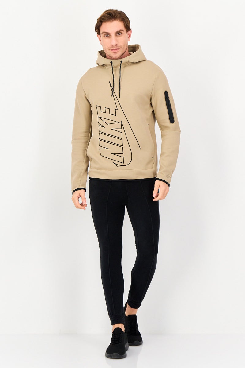 Nike Men Sportswear Fit Embroidered Logo Outdoor Hoodie, Tan - Image 4