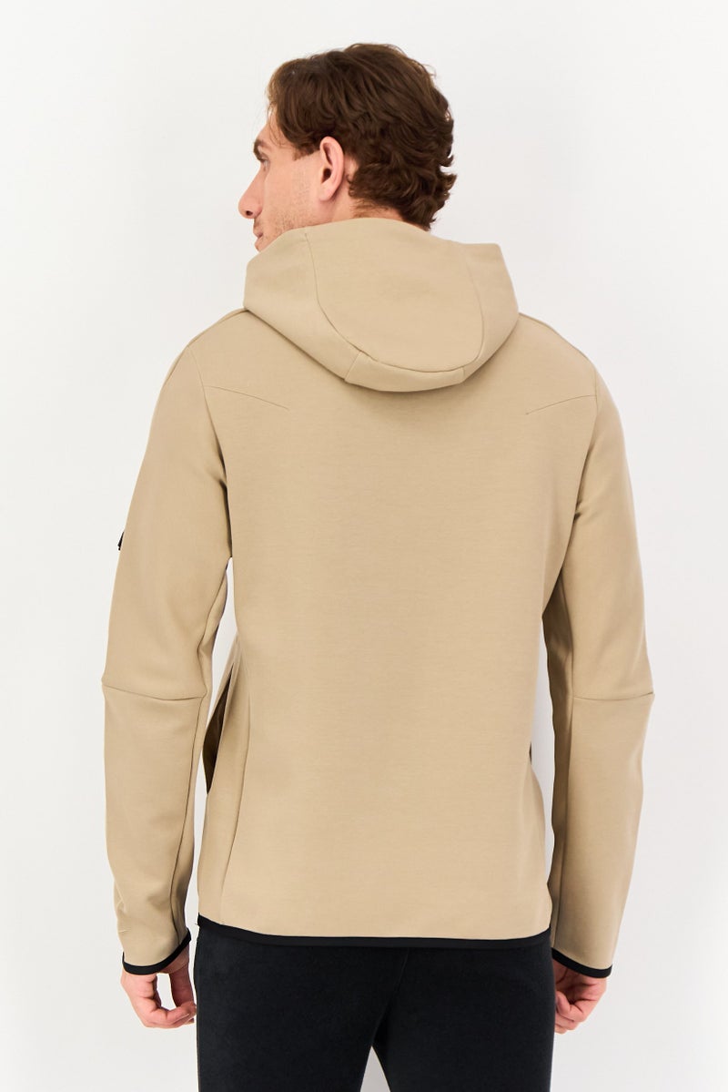 Nike Men Sportswear Fit Embroidered Logo Outdoor Hoodie, Tan - Image 2