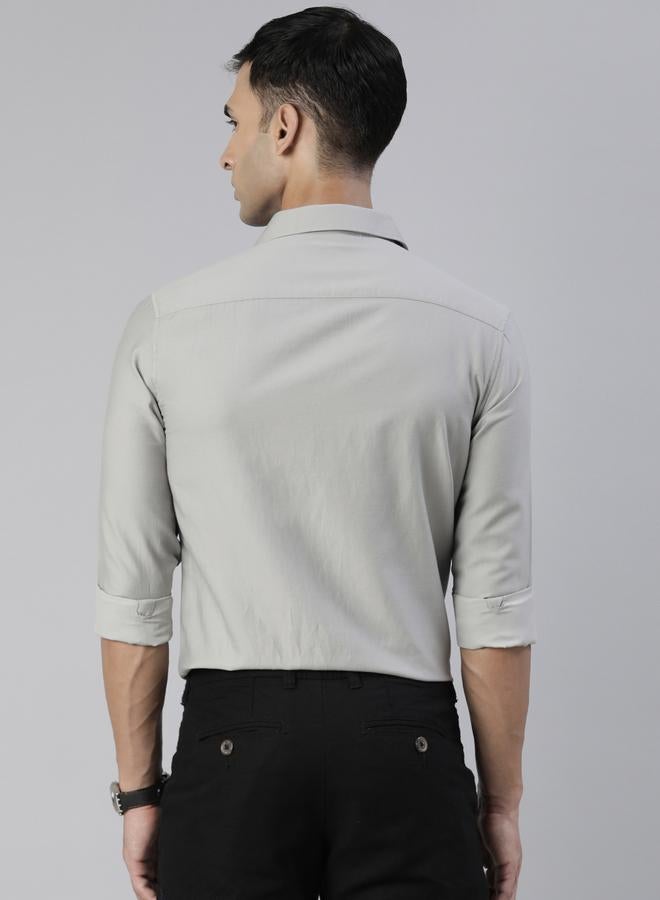 بوشيرت قميص رمادي بطبعة لوحات رمادية - Image 4