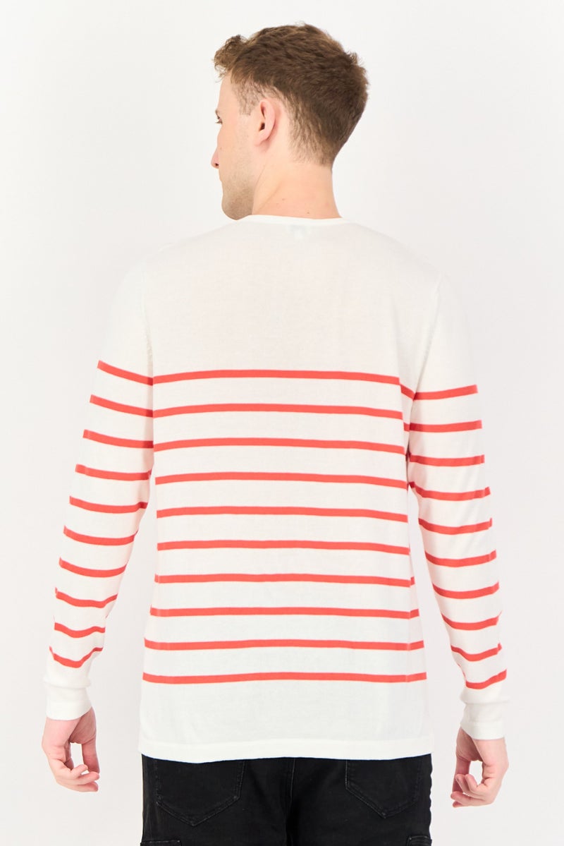 Celio Men Crew Neck Long Sleeve Stripe Sweatshirt, Multicolor - Image 3