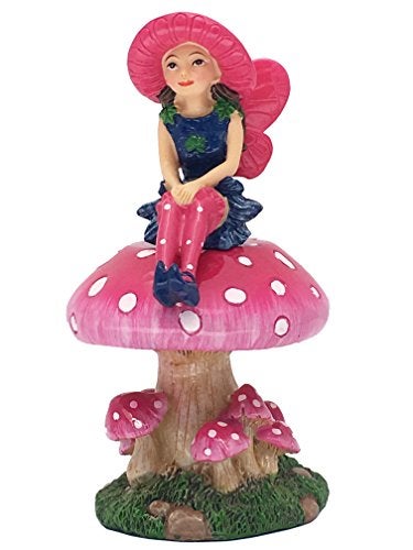 GlitZGlam Mimi The Large Miniature Fairy with a Detachable Mushroom Fairy Stand for Your Fairy Garden/Miniature Garden - Image 3