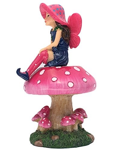 GlitZGlam Mimi The Large Miniature Fairy with a Detachable Mushroom Fairy Stand for Your Fairy Garden/Miniature Garden - Image 4