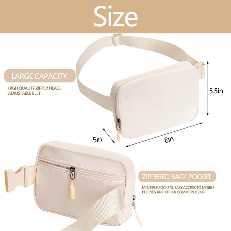 WITROMAN Belt bag Fanny pack crossbody bags for women Everywhere belt bag (ivory) - Image 2