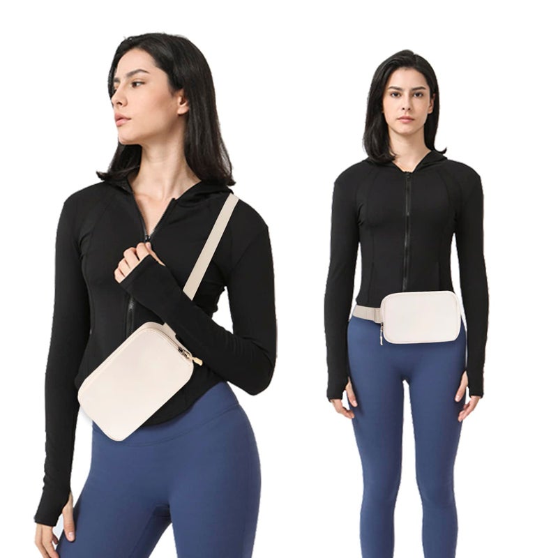 WITROMAN Belt bag Fanny pack crossbody bags for women Everywhere belt bag (ivory) - Image 3