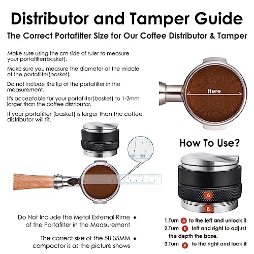 MATOW 58mm Coffee Distributor and Tamper, Dual Head Coffee Leveler Fits for Portafilter, Increased Adjustable Depth- Professional Espresso Hand Tampers - Image 5
