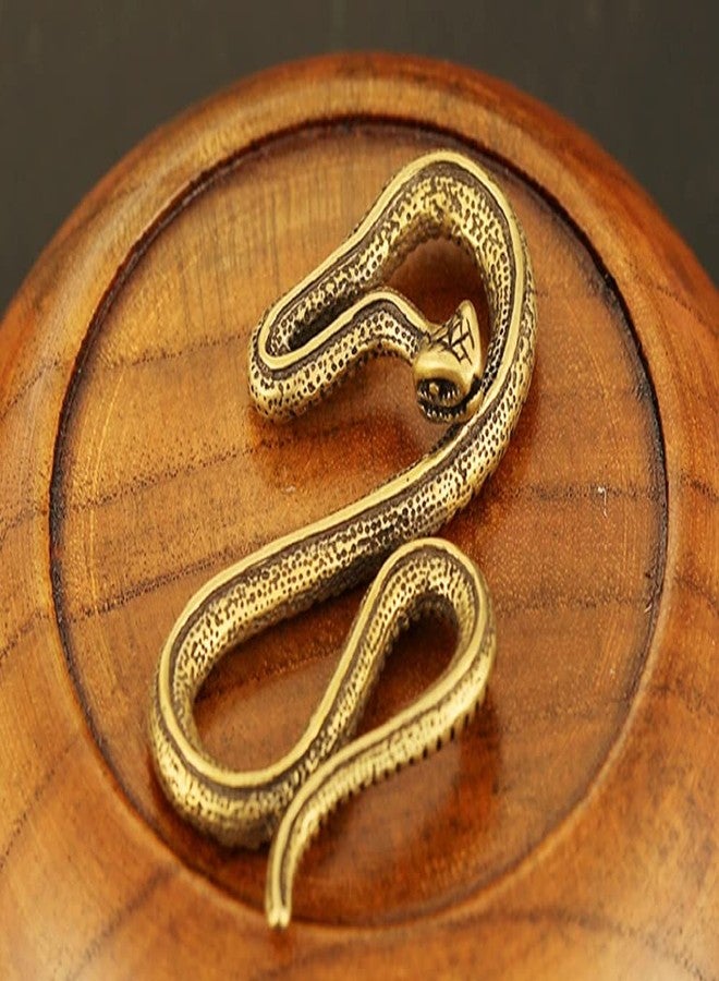 DMtse Chinese Feng Shui Brass Mini Antique Snake Statue Ornaments Meditation Serene Statue Figurine for Animal Sculpture Collectibles - Image 2