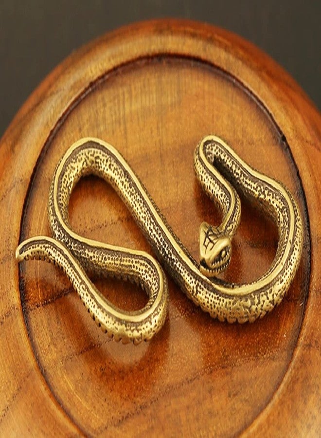 DMtse Chinese Feng Shui Brass Mini Antique Snake Statue Ornaments Meditation Serene Statue Figurine for Animal Sculpture Collectibles - Image 3