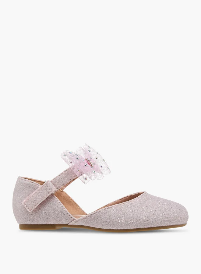 JUNIORS Girls Embellished Ballerina with Hook and Loop Closure