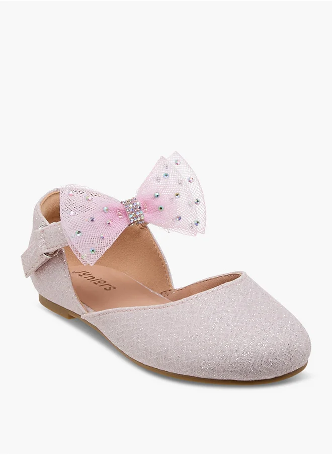 جونيورز Girls Embellished Ballerina with Hook and Loop Closure