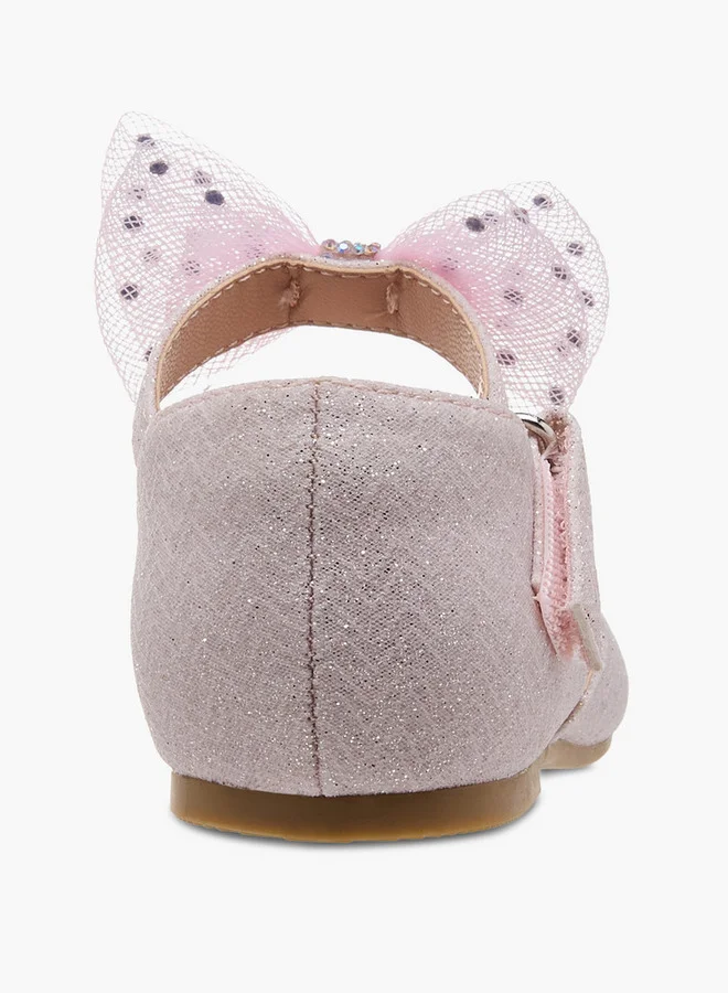 JUNIORS Girls Embellished Ballerina with Hook and Loop Closure
