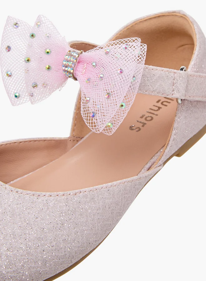 JUNIORS Girls Embellished Ballerina with Hook and Loop Closure