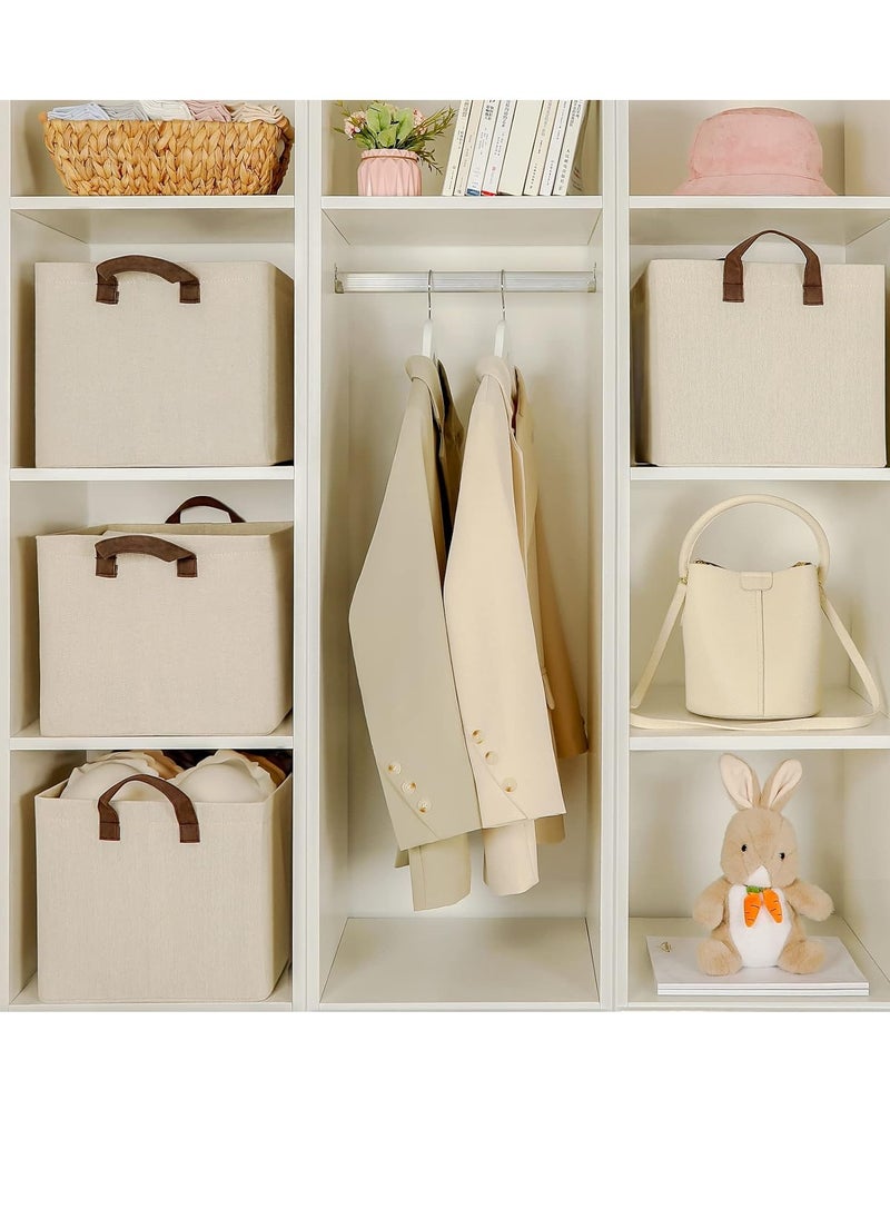 eBasket 2-Piece Oxford Folding Storage Box for Organizing Clothes, Towels, and Bed Linens (47*27*18 cm) (Beige)  - Image 4