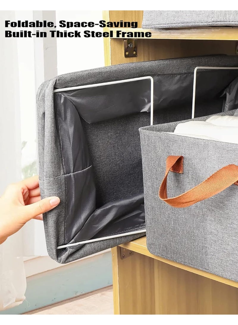 eBasket 2-Piece Oxford Folding Storage Box for Organizing Clothes, Towels, and Bed Linens (47*27*18 cm) (Colour may vary) - Image 1