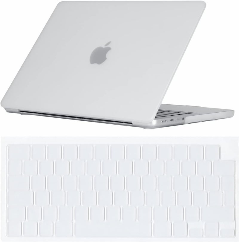سيفن لاين متوافق مع حافظة MacBook Pro 14 بوصة 2024 2023 2022 2021 صلبة لـ Mac Pro 14 بوصة A2918 A2992 A3112 A3401 A2779 A2442 M4 M3 M2 M1 وغطاء لوحة مفاتيح، شفاف غير لامع - Image 1
