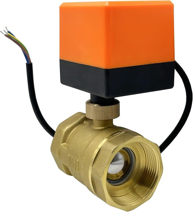 1 بوصة صمام كرة نحاسي ذو اتجاهين بمحرك DC12V CR03 مشغل كهربائي - Image 2
