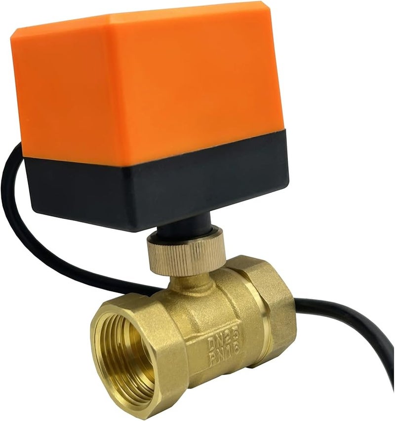 1 بوصة صمام كرة نحاسي ذو اتجاهين بمحرك DC12V CR03 مشغل كهربائي - Image 3
