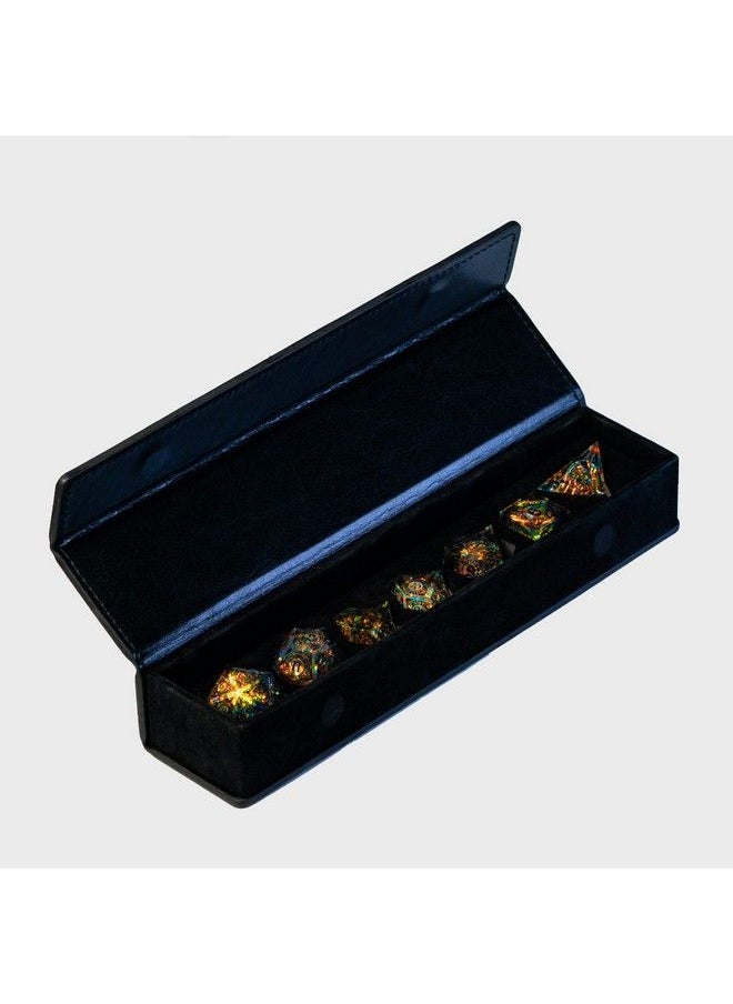 cusdie Sharp Edges Dice Dnd 7 Pcs D&D Dice Handcrafted Polyhedral Dice Set For Role Playing Game Mtg Pathfinder (Black Pattern)  - Image 3