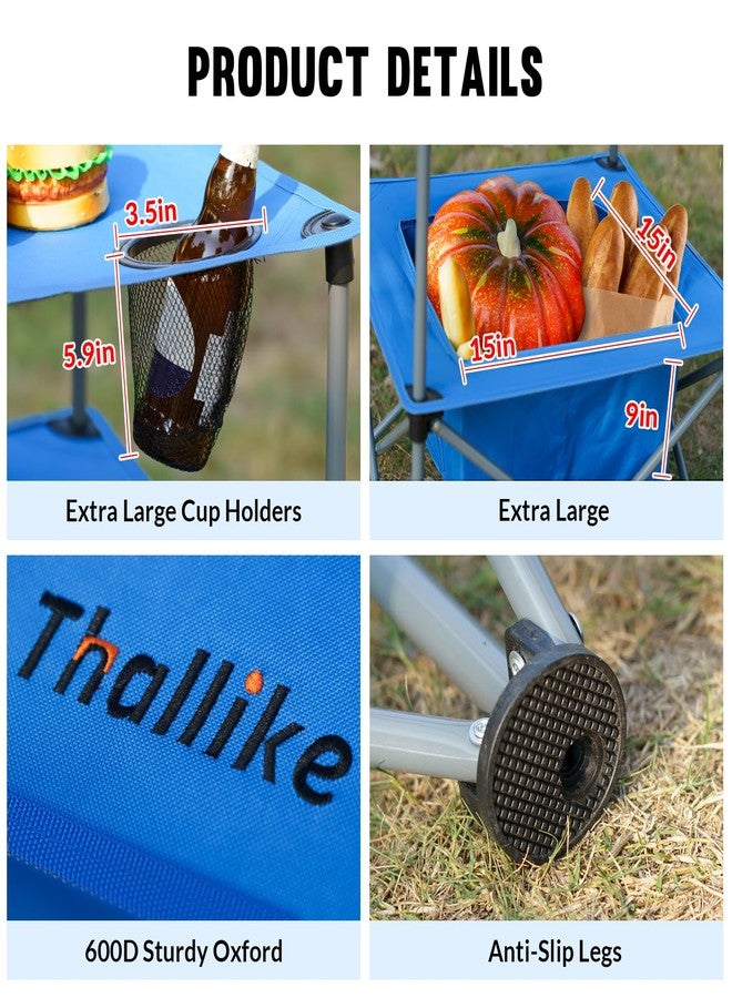 Thallike Portable Folding Camping Table Lightweight Outdoor Picnic Table with 4 Cup Holders & Storage Case Collapsible Tailgating Table for Camping Backyard Grill Outdoor Concerts - Image 4