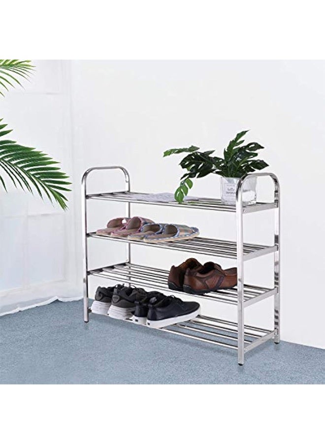 FUMES 4-Tier Stainless Steel Shoe Rack – Durable & Space-Saving Organizer for Shoes Entryway and Closet - Image 3
