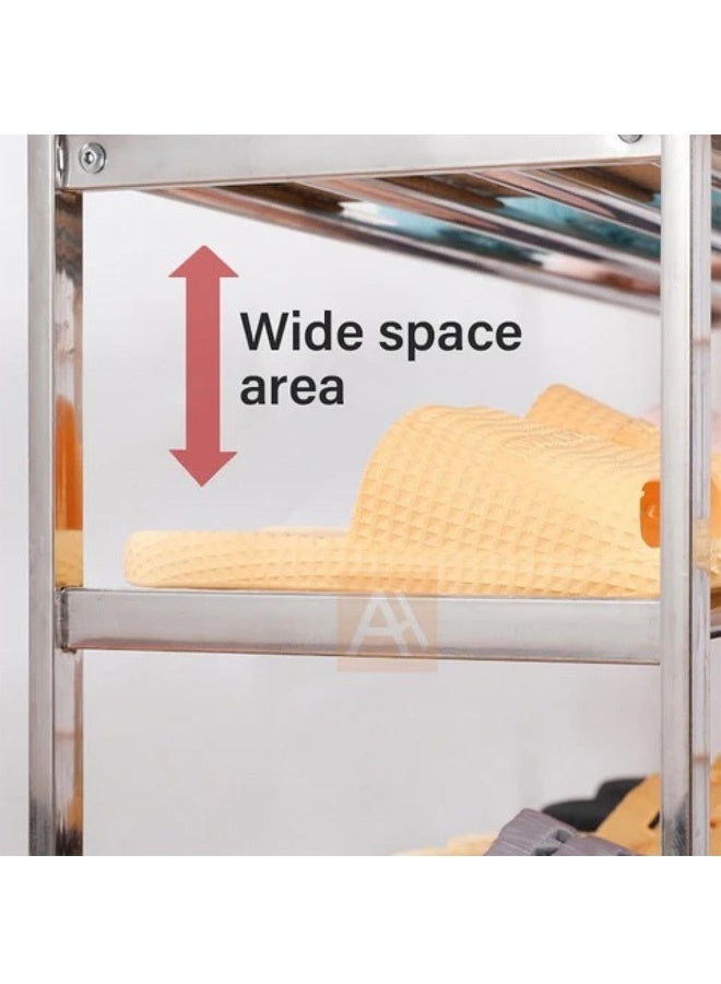 FUMES 4-Tier Stainless Steel Shoe Rack – Durable & Space-Saving Organizer for Shoes Entryway and Closet - Image 4