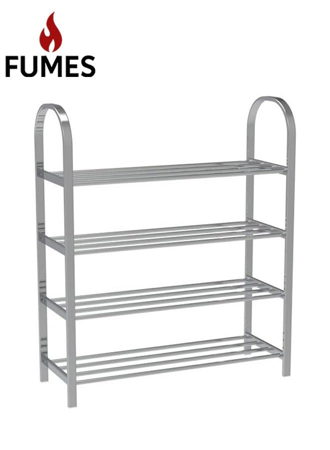 FUMES 4-Tier Stainless Steel Shoe Rack – Durable & Space-Saving Organizer for Shoes Entryway and Closet - Image 1