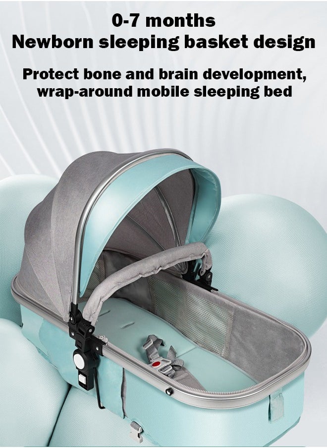 Generic - Lightweight Baby Stroller with Sitting and Lying Function, Shock-Absorbing, Carbon Steel Frame, One-Button Folding – Perfect for Newborns and Toddlers (0-4 Years) - Image 1