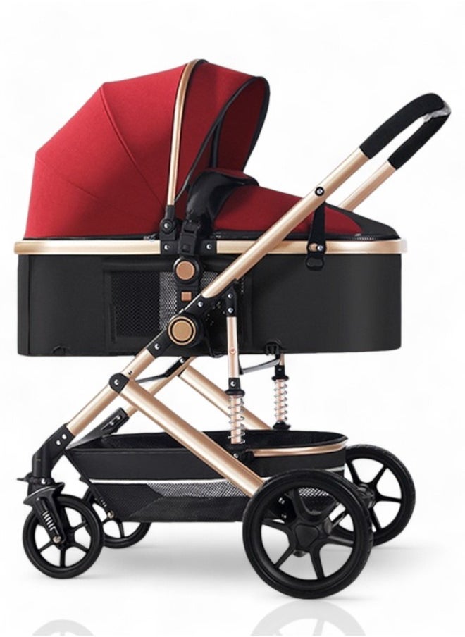 Generic - Lightweight Baby Stroller with Sitting and Lying Function, Shock-Absorbing, Carbon Steel Frame, One-Button Folding – Perfect for Newborns and Toddlers (0-4 Years) - Image 1
