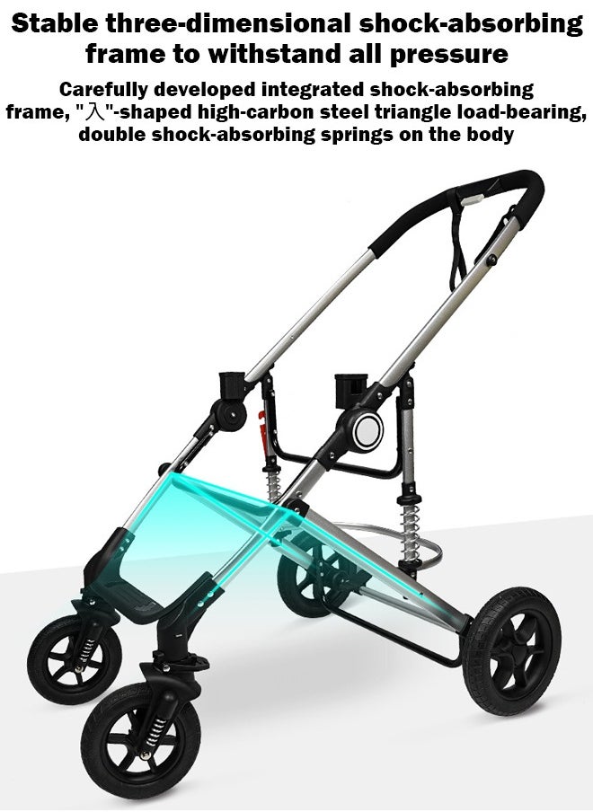 Generic - Lightweight Baby Stroller with Sitting and Lying Function, Shock-Absorbing, Carbon Steel Frame, One-Button Folding – Perfect for Newborns and Toddlers (0-4 Years) - Image 1